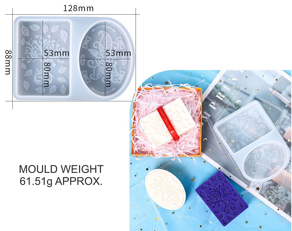 My Store Silicon Mould 2 IN 1 RECTANGLE & OVAL SOAP MOULD