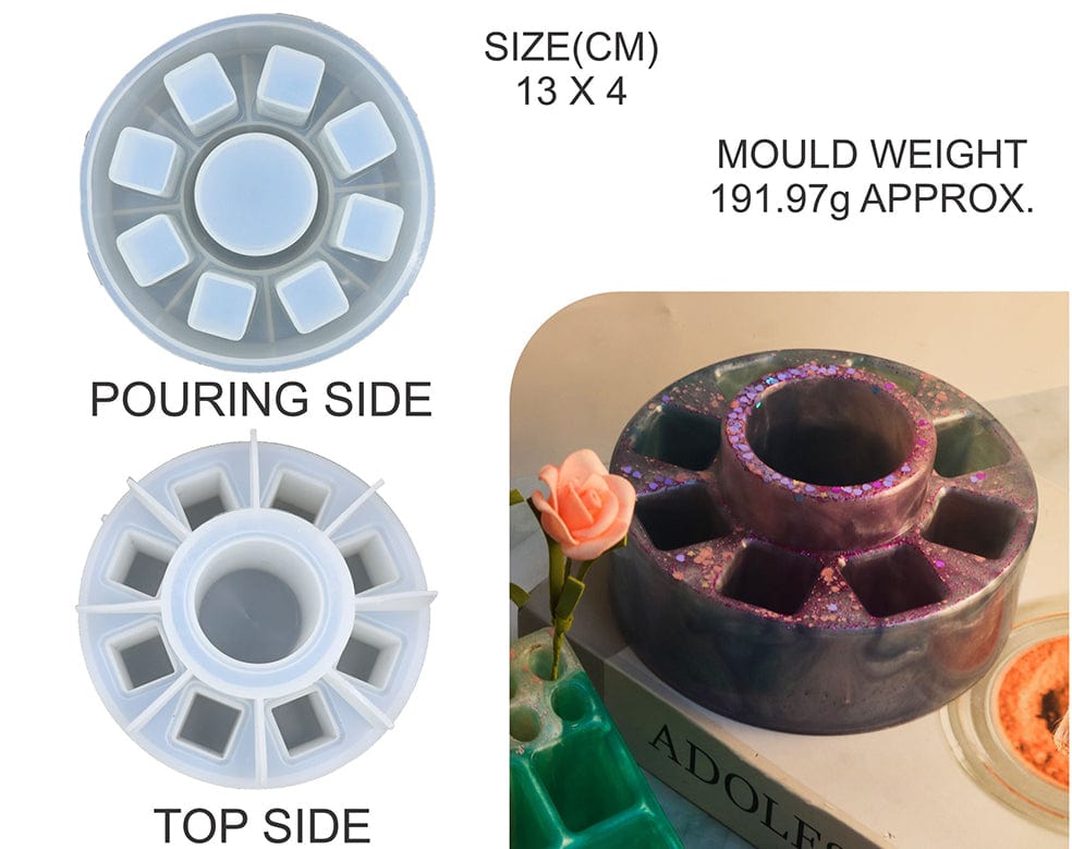 My Store Silicon Mould ROUND LIPSTICK STAND STORAGE BOX MOULD