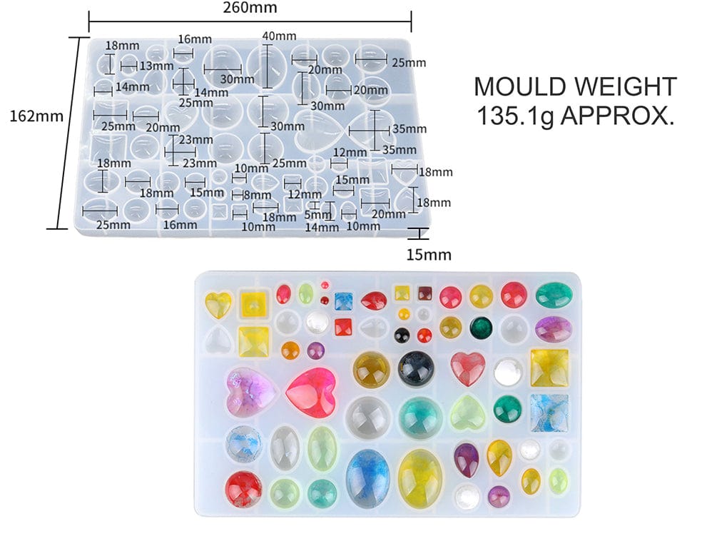 My Store Silicon Mould MULTI CAVITY GEM STONE MOULD