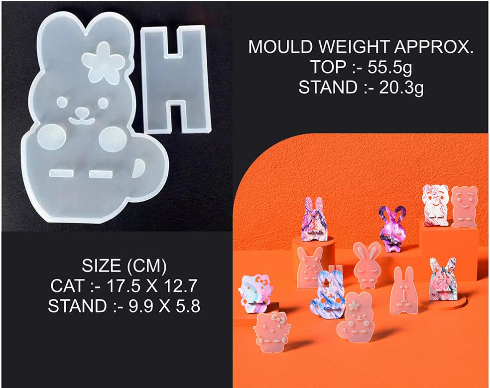 My Store Silicon Mould CAT CUP MOBILE STAND MOULD