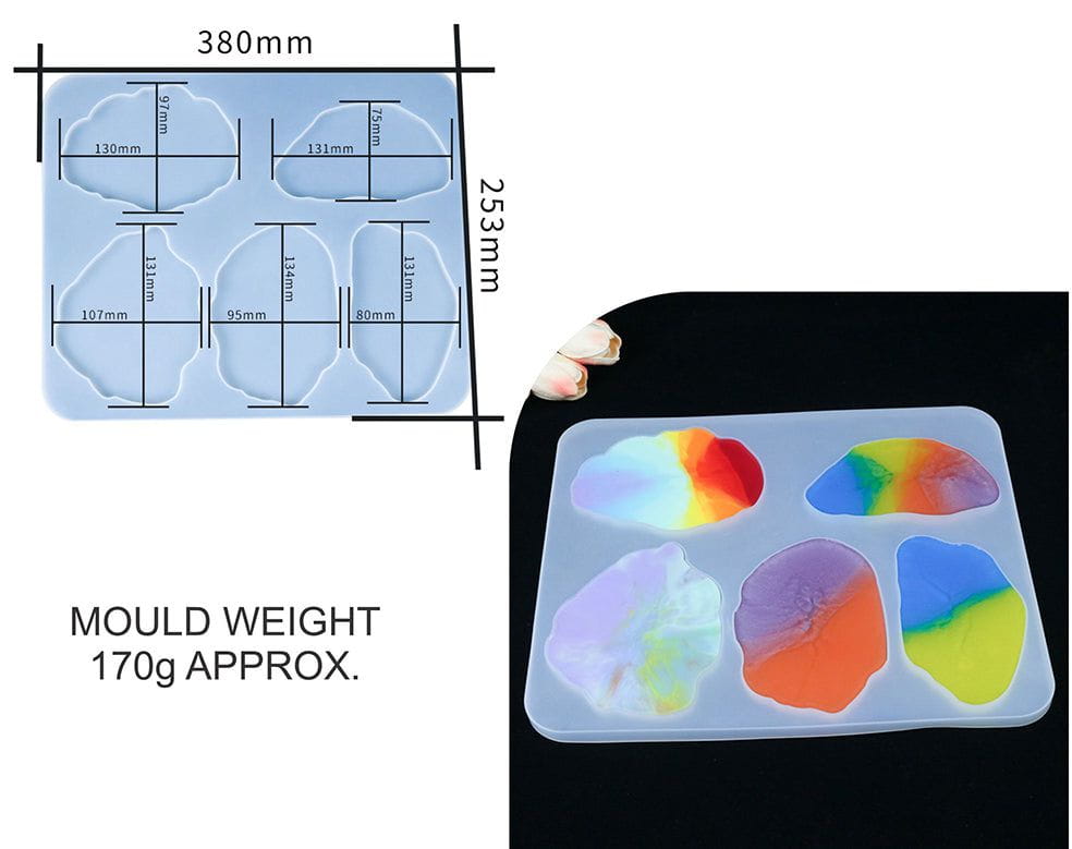 My Store Silicon Mould 5 IN 1 AGATE COASTER MOULD