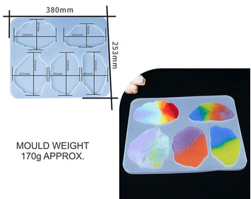 My Store Silicon Mould 5 IN 1 AGATE COASTER MOULD