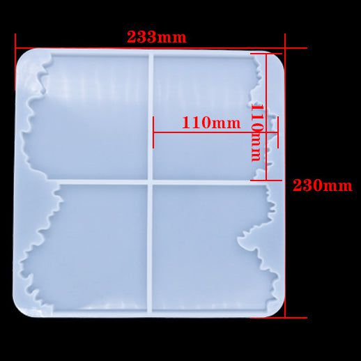 Crafteria Silicon Mould 4 CAVITY GEODE SQUARE COASTER MOULD