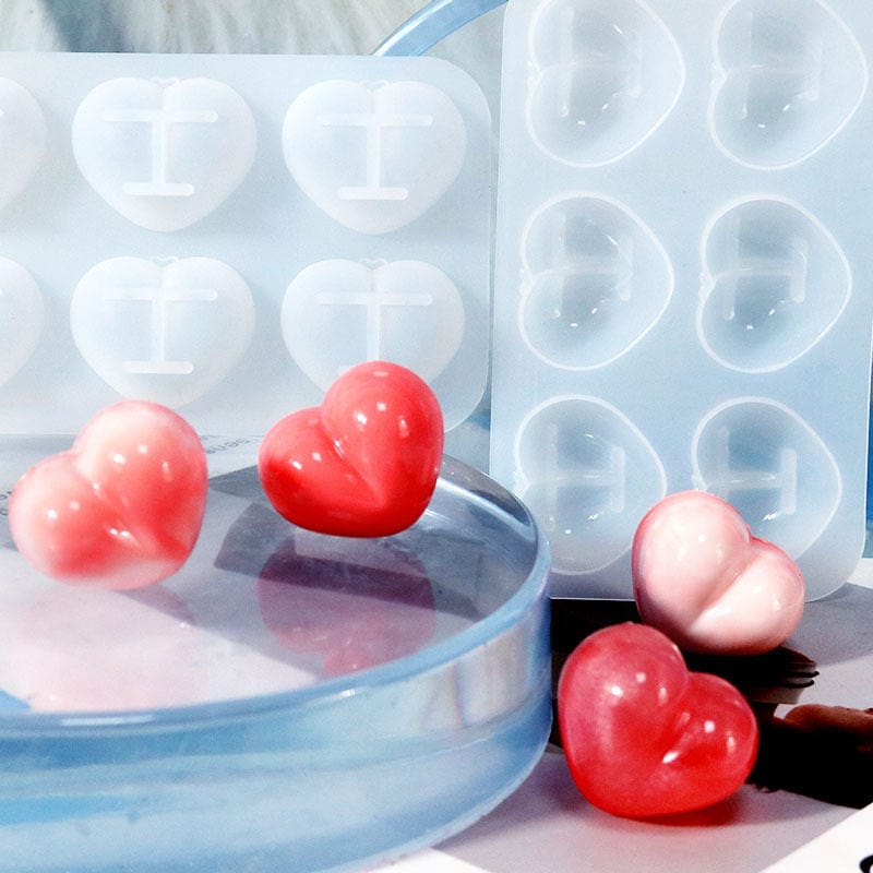 My Store Silicon Mould 6 CAVITY PLUM SHAPE HEART MOULD