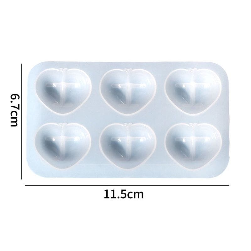 My Store Silicon Mould 6 CAVITY PLUM SHAPE HEART MOULD