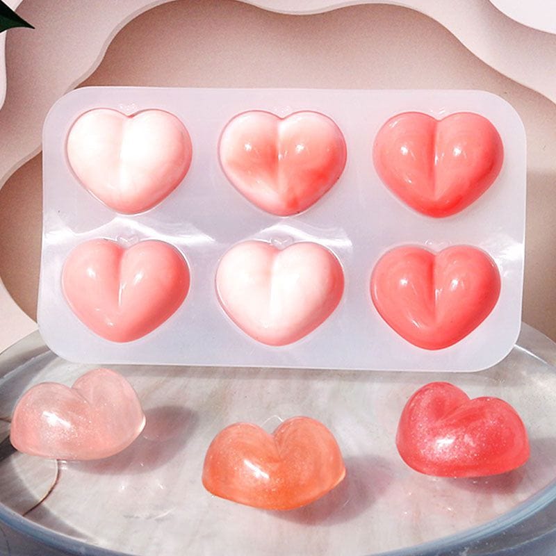 My Store Silicon Mould 6 CAVITY PLUM SHAPE HEART MOULD