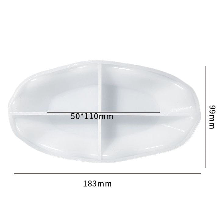 My Store Silicon Mould Oval Tray With Wavy Boundry Mould