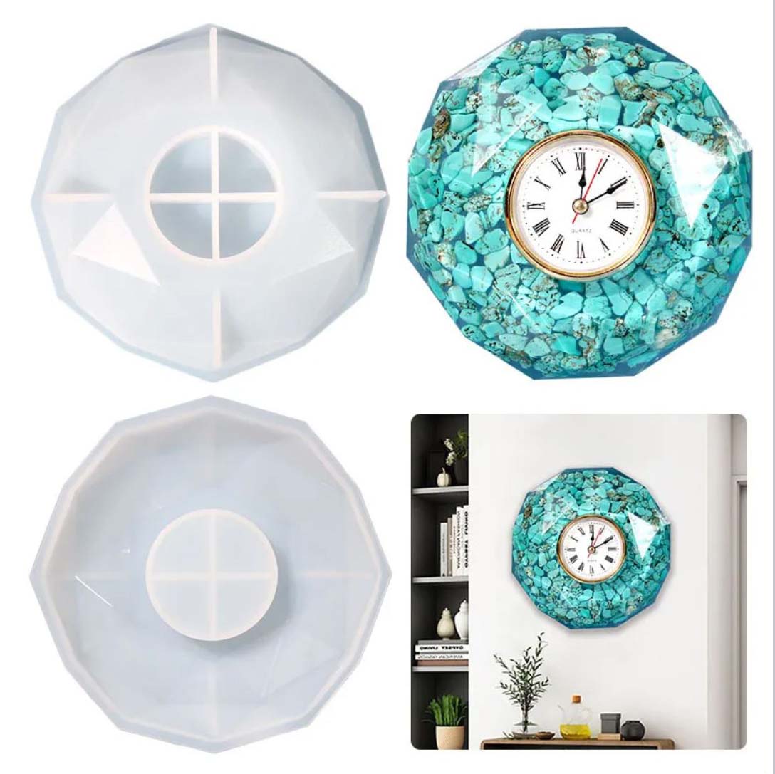 My Store Silicon Mould POLYGON DIAMOND CUT CLOCK CASTING MOULD