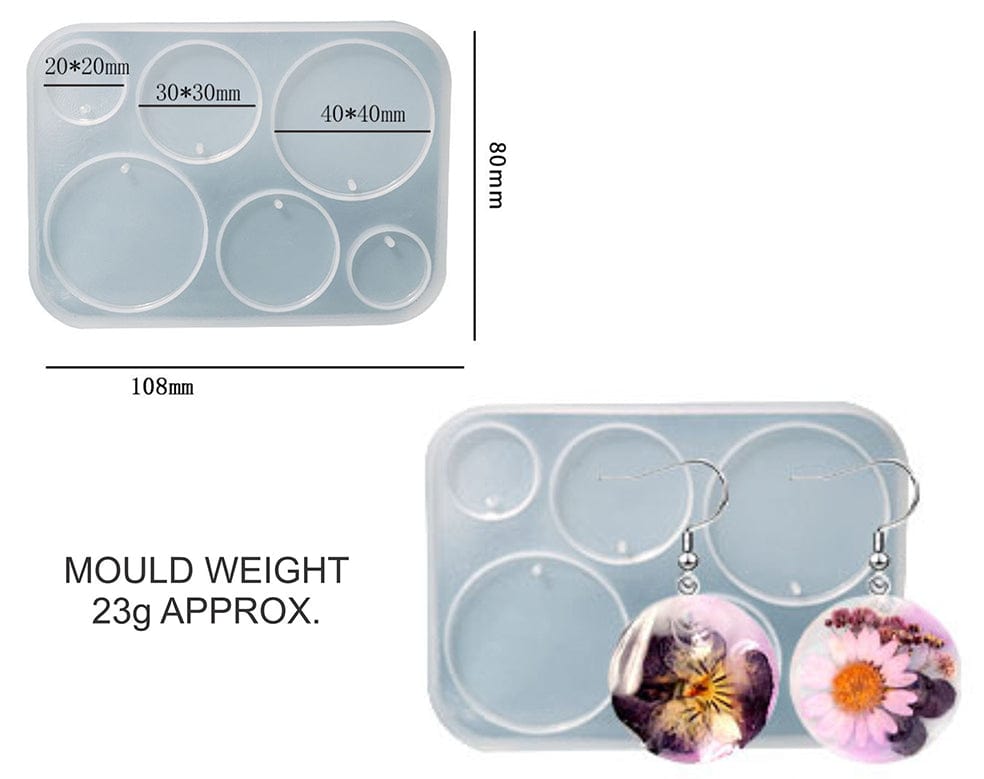 My Store Silicon Mould 6 IN 1 ROUND JEWELLERY & KEYCHAIN  MOULD