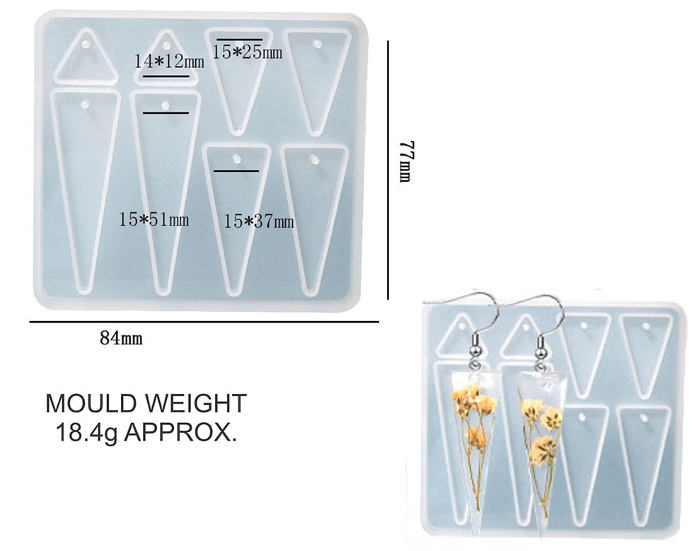 My Store Silicon Mould 6 IN 1 TRIANGLE JEWELLERY & KEYCHAIN MOULD