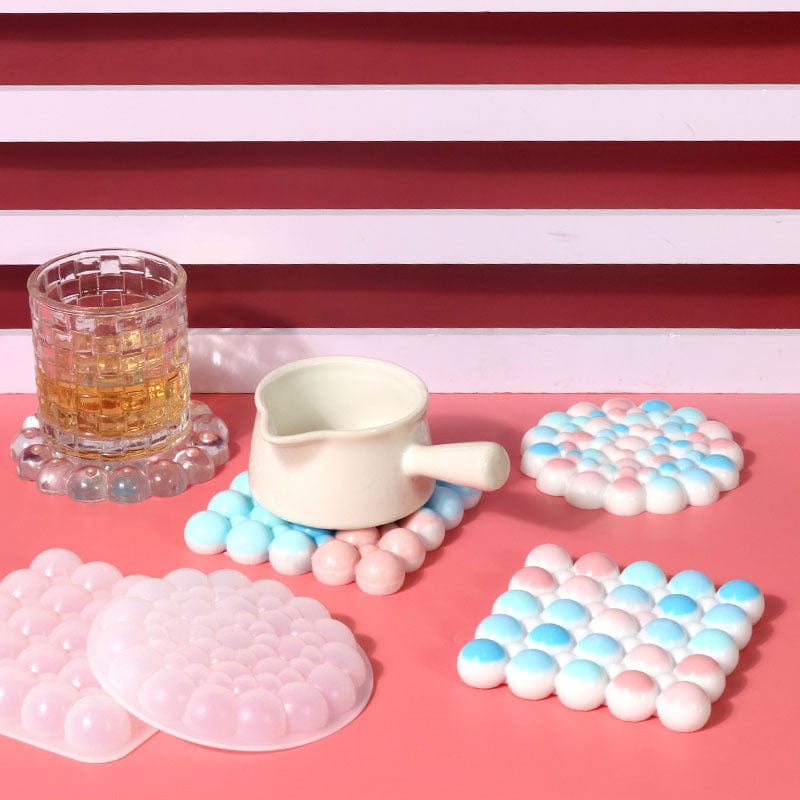 My Store Silicon Mould Square Bubble Coaster Mould