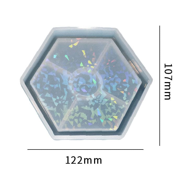 Holographic Hexagon Trinklet Coaster Mould