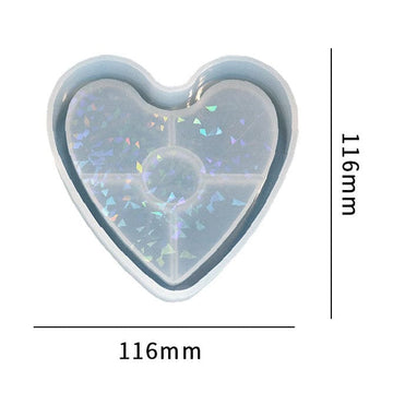 Holographic Heart Trinklet Coaster Mould