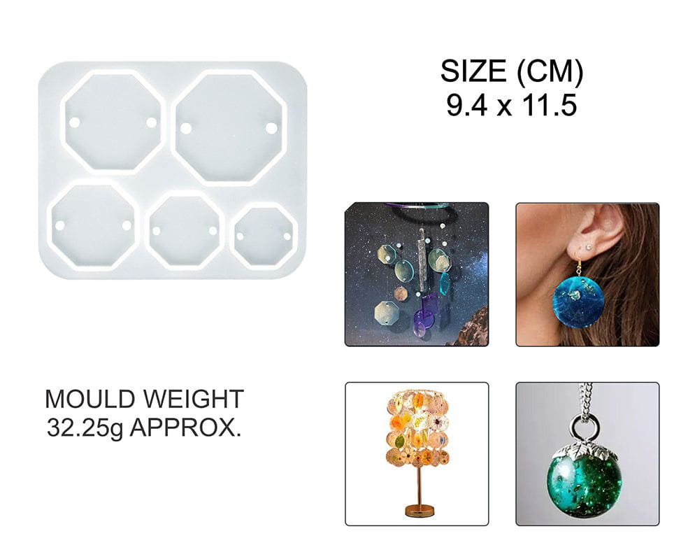 My Store Silicon Mould 5 IN 1 HEXAGON JEWELLERY & RAKHI MOULD