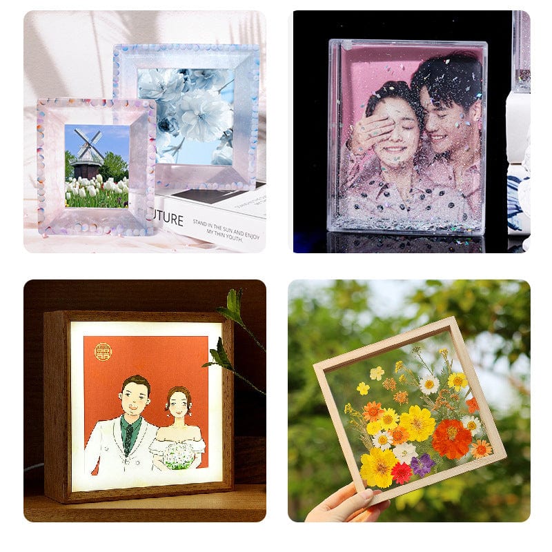 My Store Silicon Mould Square Photo Frame Mould & Coaster With Angular Boundary Mould