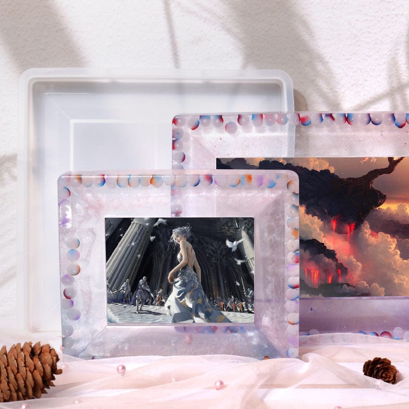 My Store Silicon Mould Rectangle Photo Frame & Coaster With Boundary Mould
