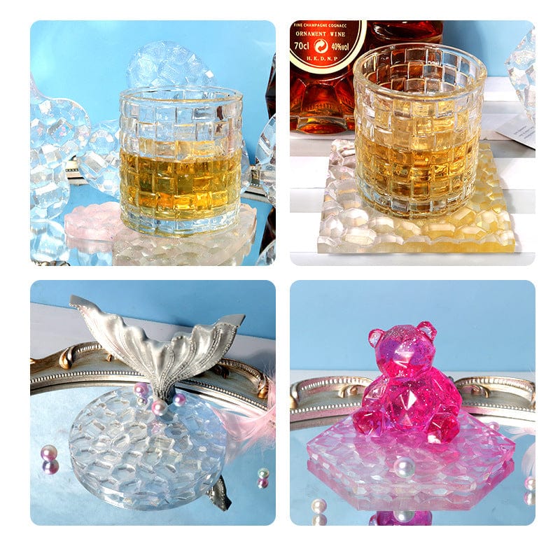 My Store Silicon Mould Round Mosaic Texture Coaster Mould