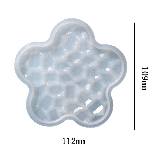 Flower Shaped Mosaic Texture Coaster Mould