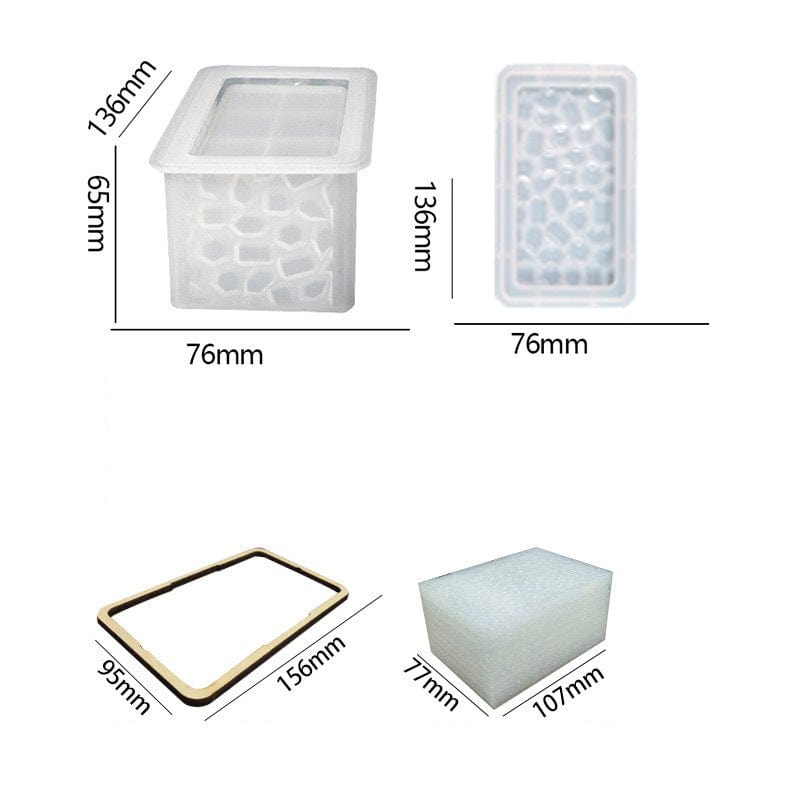 Rectangle Shaped With Mosaic Texture Storage Box