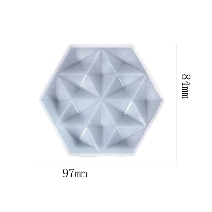 Hexagon With 3D 6 Corner Star Coaster Mould Design No : 1