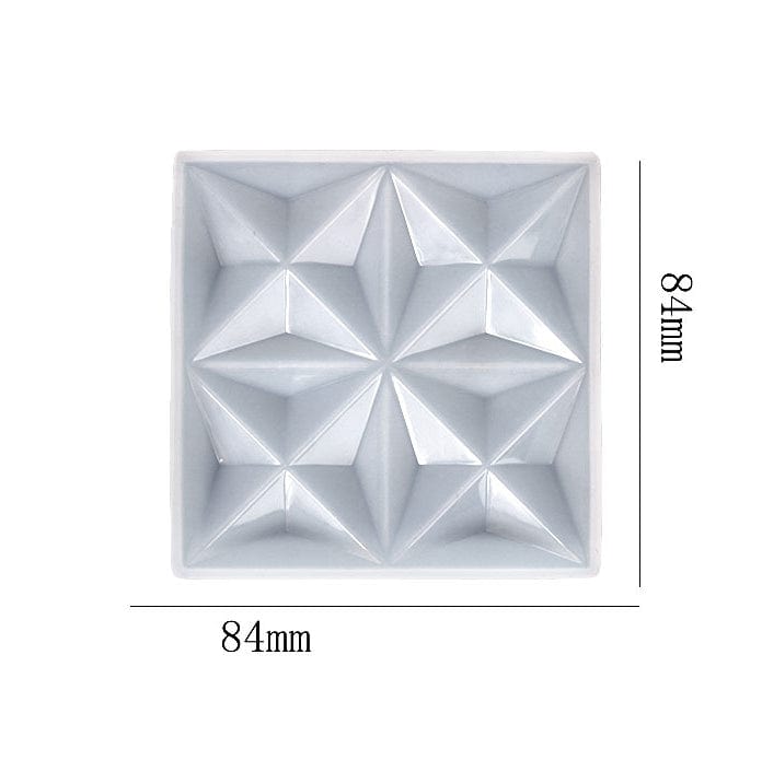 My Store Silicon Mould Square With 3D 4 Corner Star Coaster Mould