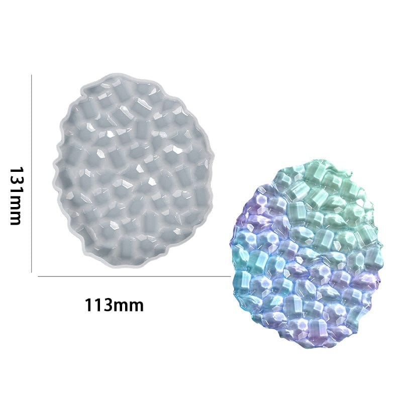 My Store Silicon Mould Oval Agate Mosaic Texture Coaster Mould Des No : 4