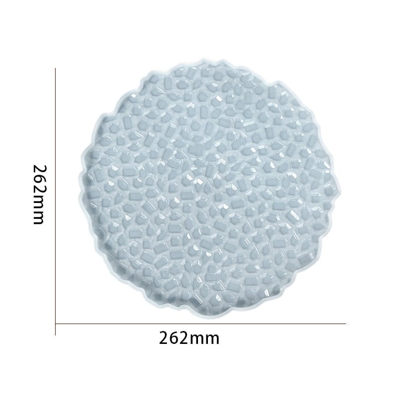 My Store Silicon Mould 10" Round Agate Mosaic Texture Tray Mould