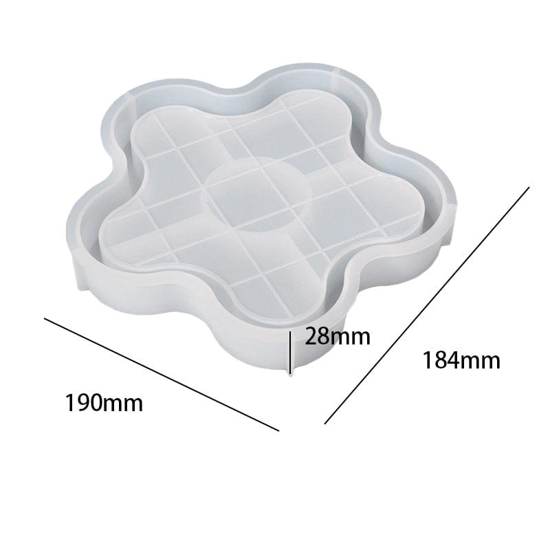 My Store Silicon Mould Plum Blossom Flower Chess Board Texture Trinklet Tray Mould