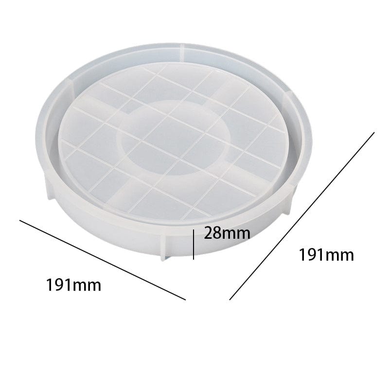 Round Chess Board Texture Trinklet Tray Mould