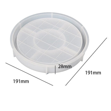 Round Chess Board Texture Trinklet Tray Mould