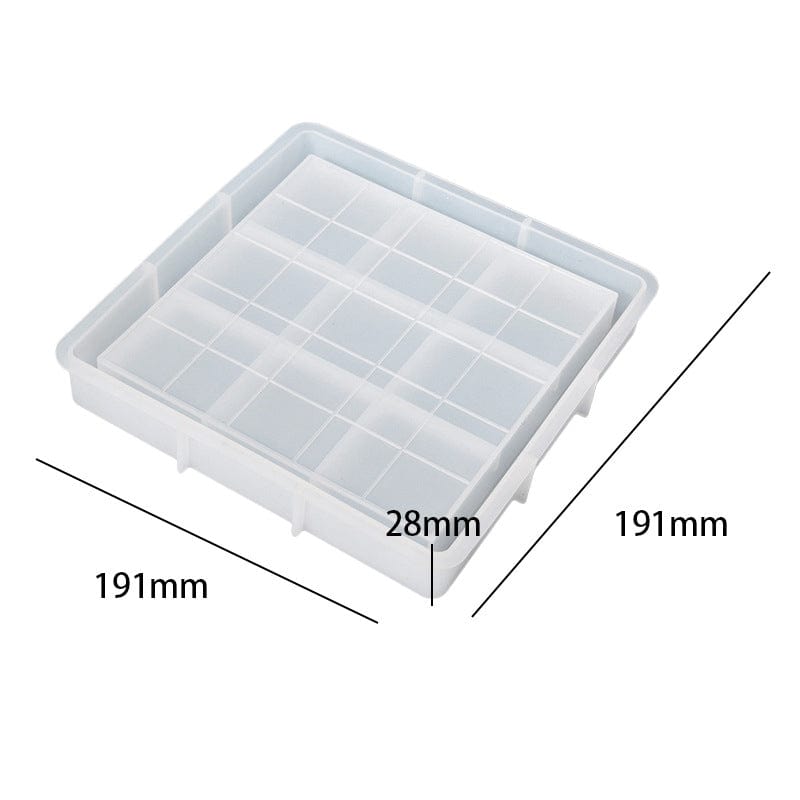 Square Chess Board Texture Trinklet Tray Mould