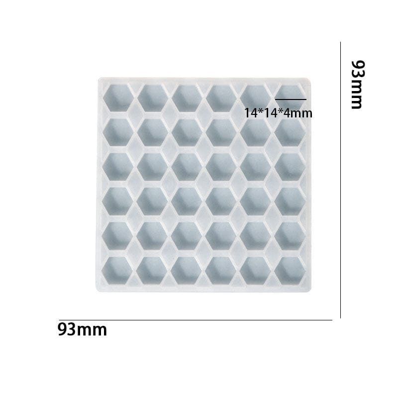 My Store Silicon Mould 36 Cavity Hexagon Mosaic Mould For Recasting & Lippan Art