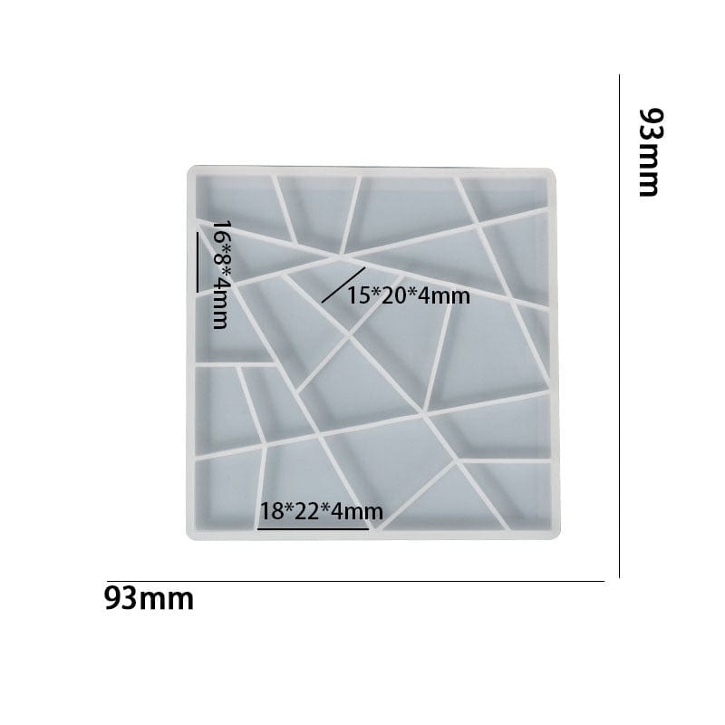 24 Cavity Uneven Geometrical Shapes Mosaic Mould For Recasting & Lippan Art