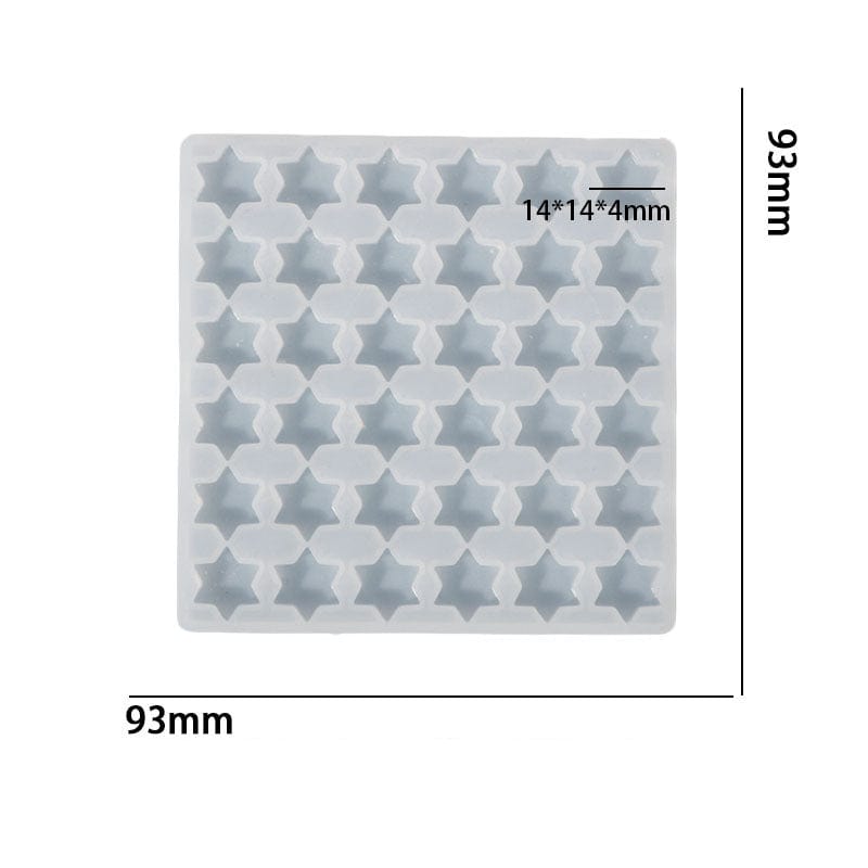 My Store Silicon Mould 36 Cavity 6 Corner Star Shaped Mosaic Mould For Recasting & Lippan Art