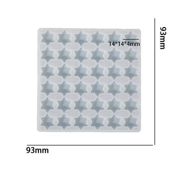 My Store Silicon Mould 36 Cavity 6 Corner Star Shaped Mosaic Mould For Recasting & Lippan Art