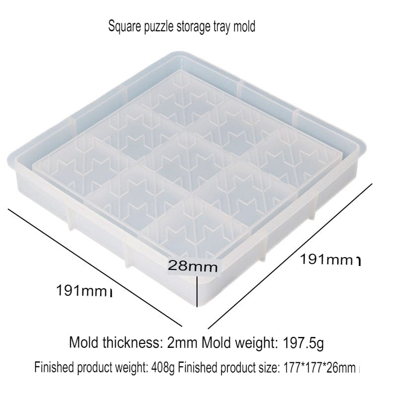 My Store Silicon Mould Square Wave Design Storage Tray Mould
