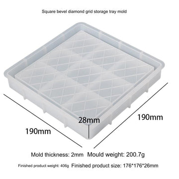My Store Silicon Mould Square Checkered (Katli) Design Storage Tray Mould