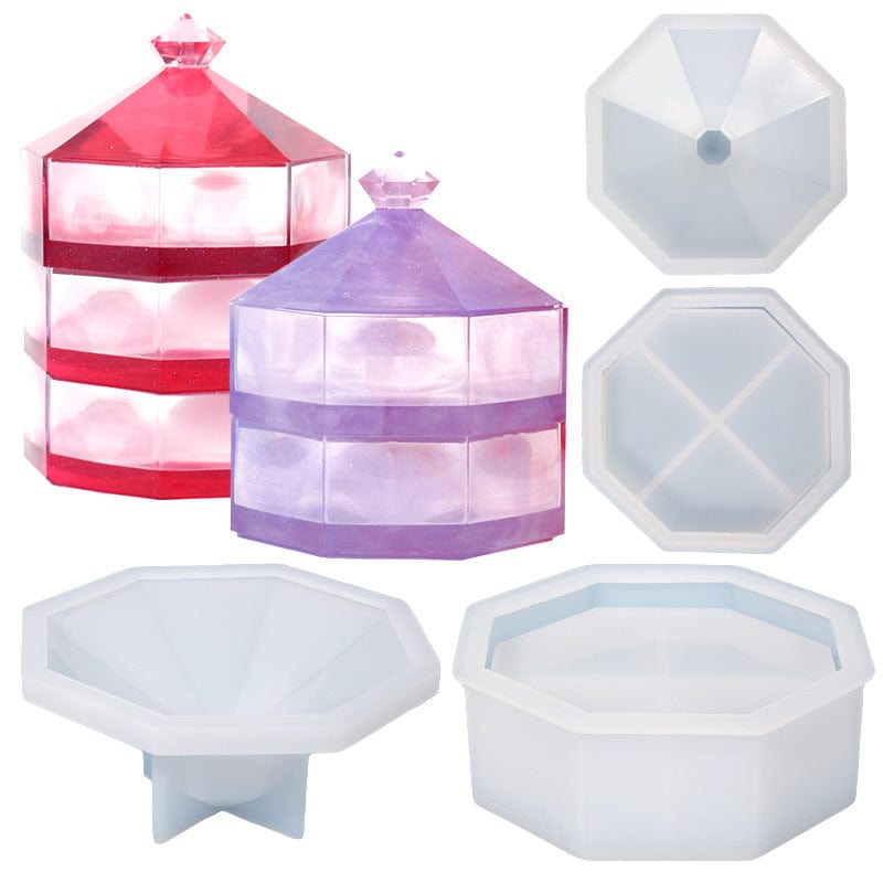 My Store Silicon Mould EIGHT-SIDED EXQUISITE STACKING HIGH STORAGE BOX MOULD