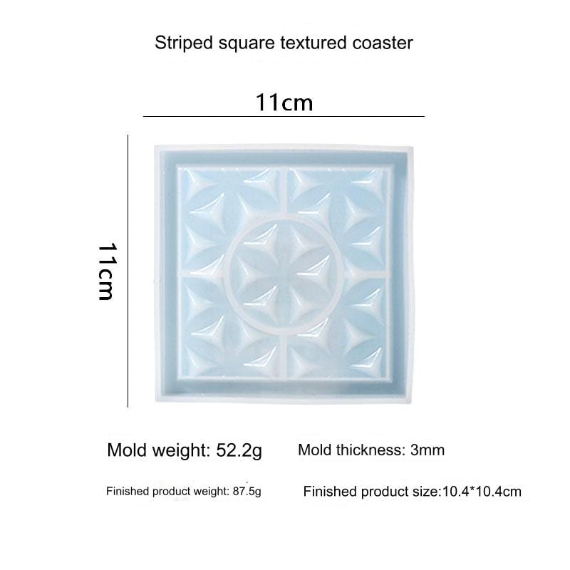 My Store Silicon Mould Square Textured Coaster With Boundry