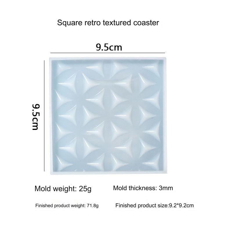 My Store Silicon Mould Square Textured Coaster Mould