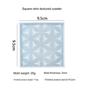 My Store Silicon Mould Square Textured Coaster Mould