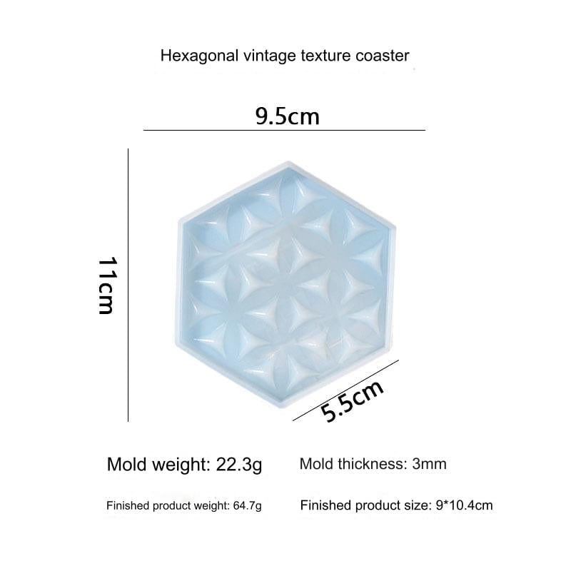 My Store Silicon Mould Hexagonal Textured Coaster Mould