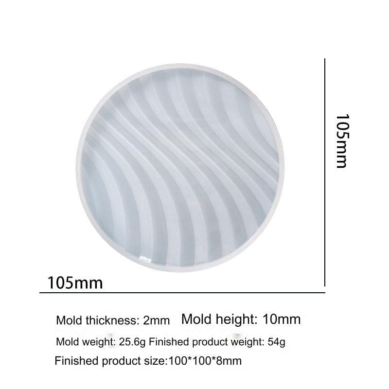 My Store Silicon Mould Round Wavy Textured Coaster Mould