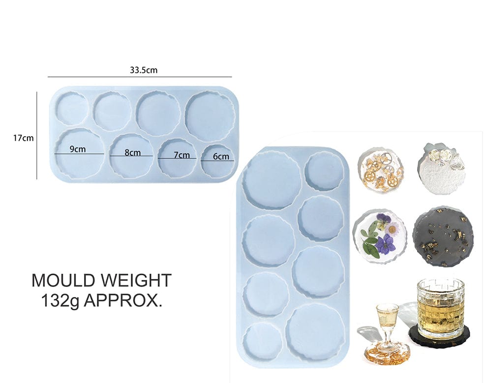 My Store Silicon Mould 8 IN 1 AGATE COASTER MOULD