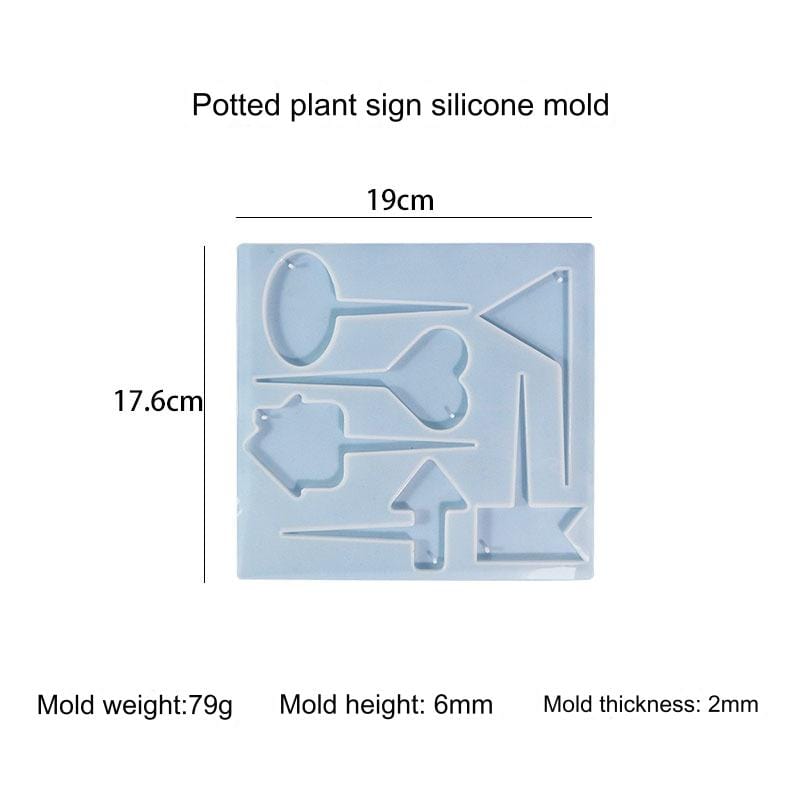 My Store Silicon Mould 6 Cavity Sign Board & Cake Topper Mould