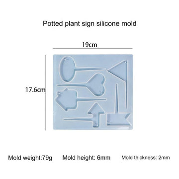 My Store Silicon Mould 6 Cavity Sign Board & Cake Topper Mould