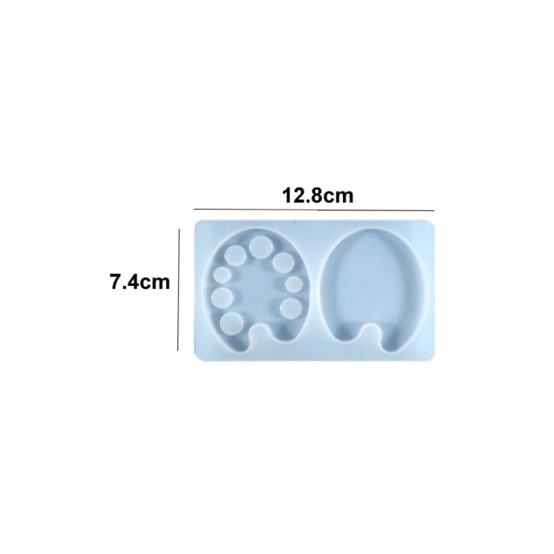 My Store Silicon Mould 2 Cavity Colour Pallette Keychain ,Pendant & Clip Mould