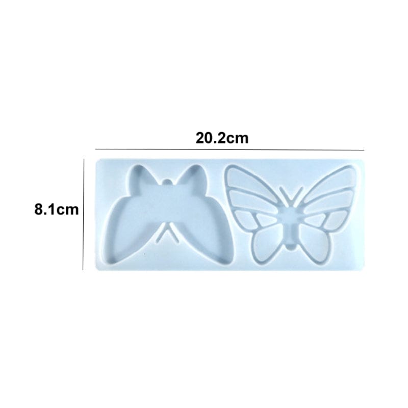 My Store Silicon Mould 2 Cavity Butterfly Keychain ,Pendant & Clip Mould