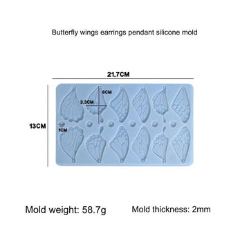 My Store Silicon Mould 18 Cavity Butterfly Wings Pendant & Keychain Mould