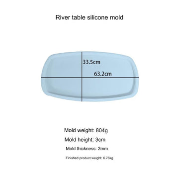 My Store Silicon Mould Rectangle With Round Edges Table Top Mould